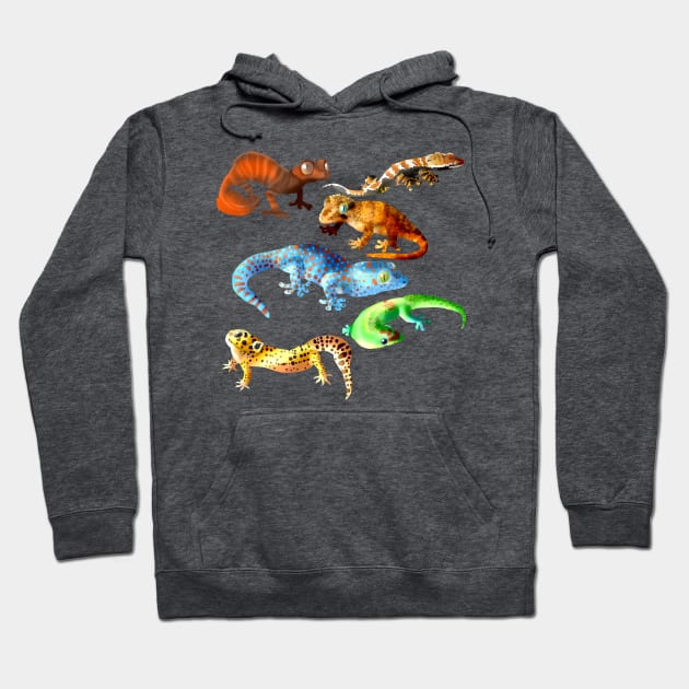 Gecko Galore Hoodie by Blacklightco